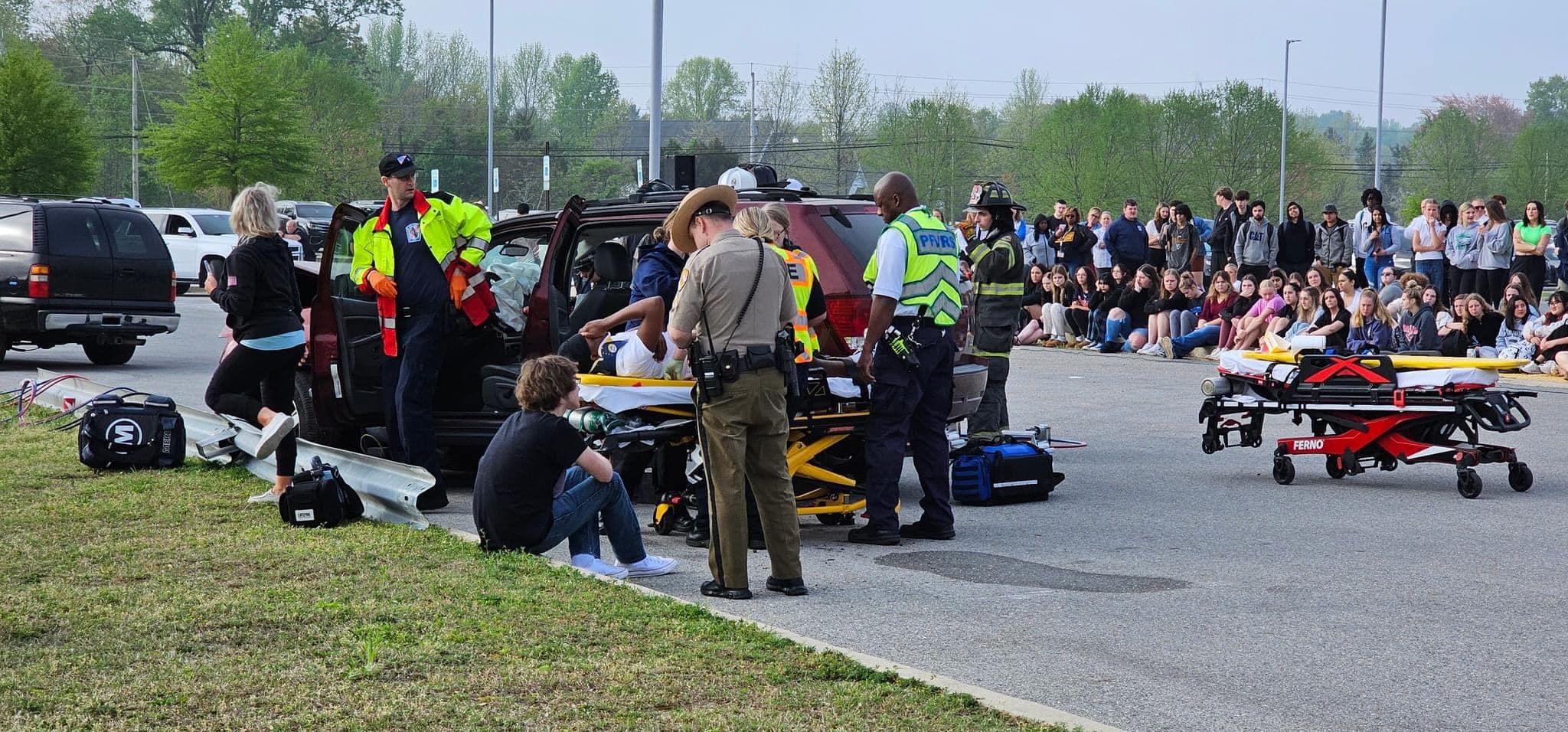 Mock-crash demonstration at Calvert High School (2024)